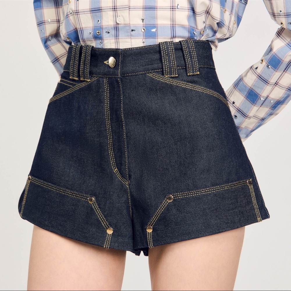 Sandro Raw Denim Shorts